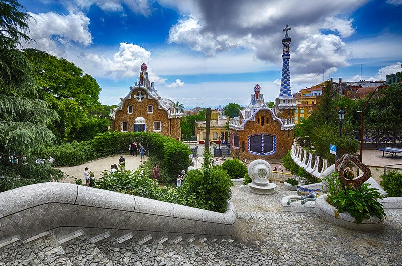 Parque Guell, Barcelona, Catalonië 